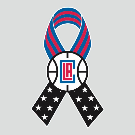 Los Angeles Clippers Ribbon American Flag logo iron on paper